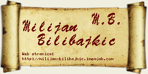 Milijan Bilibajkić vizit kartica